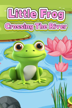 Little frog crossing the river