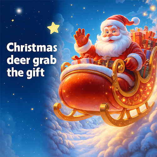 Christmas deer grab the gift